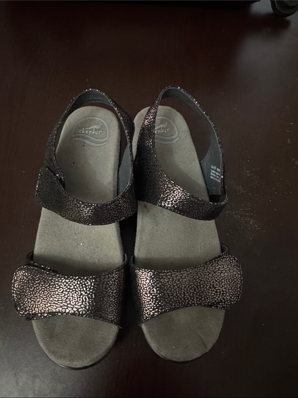 Dansko Bronze Metallic Pebbled Strap Sandals